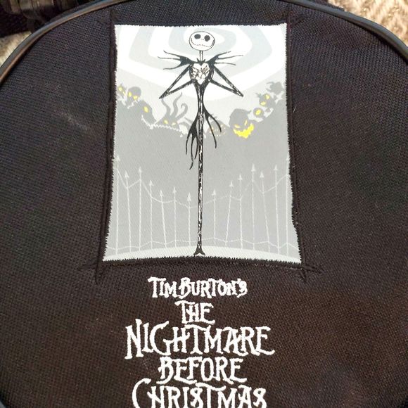 DISNEY NIGHTMARE BEFORE CHRISTMAS JACK SKELLINGTON EMBROIDERED‎ PIN TRADING BAG - Picture 1 of 6
